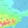 Топографическая карта Феодосийский район, высота, рельеф
