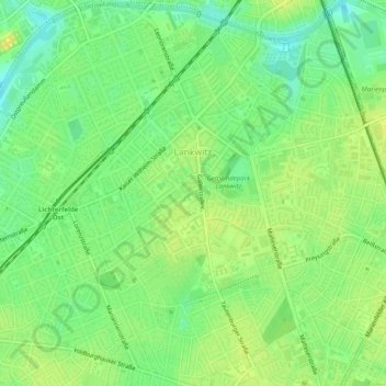 Топографическая карта Lankwitz, высота, рельеф