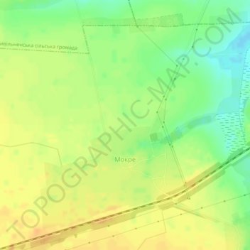 Топографическая карта Мокрое, высота, рельеф