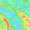 Топографическая карта Цюрих, высота, рельеф