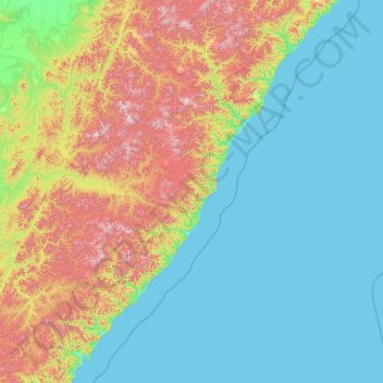 Топографическая карта Тернейский муниципальный округ, высота, рельеф