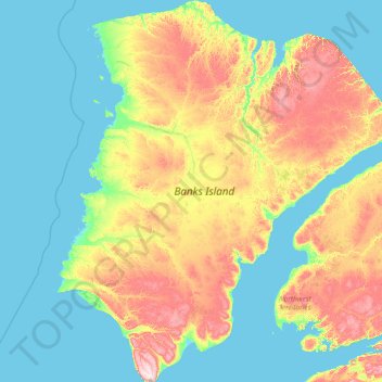 Топографическая карта Île Banks, высота, рельеф