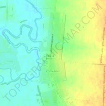 Топографическая карта Урожайное, высота, рельеф