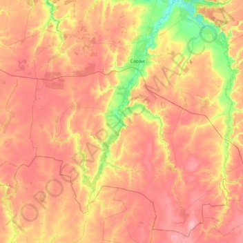 Топографическая карта Верда, высота, рельеф