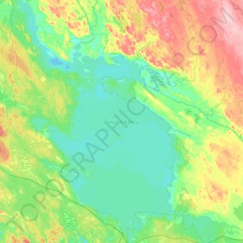 Топографическая карта Янисъярви, высота, рельеф
