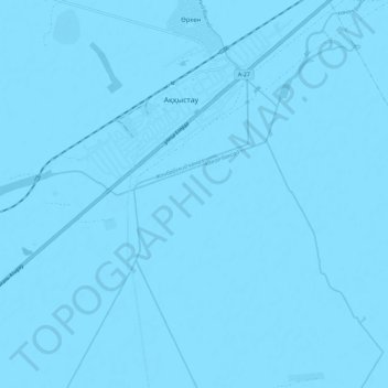 Топографическая карта Аккистау, высота, рельеф