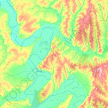 Топографическая карта Бирский район, высота, рельеф