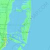 Топографическая карта Miami Beach, высота, рельеф