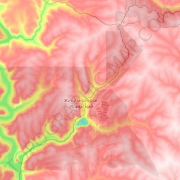 Топографическая карта Железногорское городское поселение, высота, рельеф