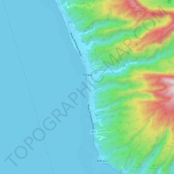 Топографическая карта Pāʻea, высота, рельеф