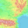 Топографическая карта Occitanie, высота, рельеф