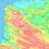Топографическая карта Па-де-Кале, высота, рельеф