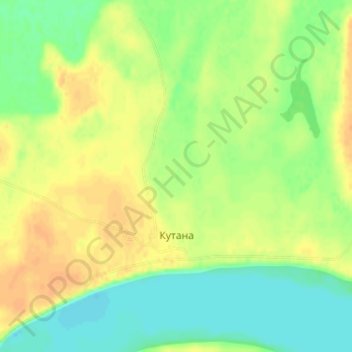 Топографическая карта Кутана, высота, рельеф