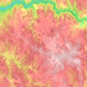 Топографическая карта Siran, высота, рельеф