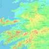 Топографическая карта County Kerry, высота, рельеф