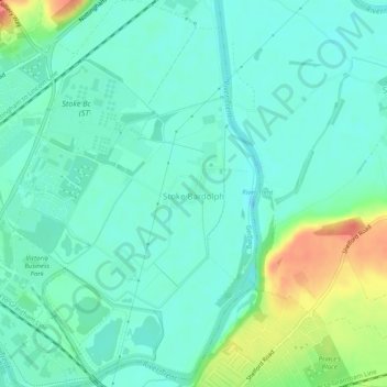 Топографическая карта Stoke Bardolph, высота, рельеф