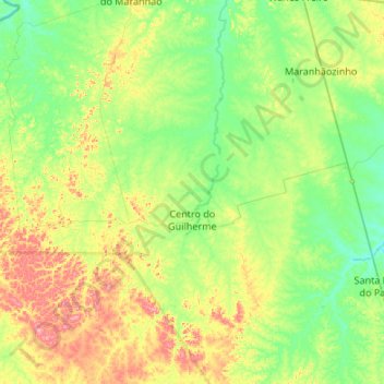 Топографическая карта Centro do Guilherme, высота, рельеф