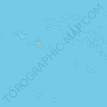 Топографическая карта Archipel des Tuamotu, высота, рельеф
