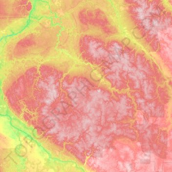 Топографическая карта Пинега, высота, рельеф