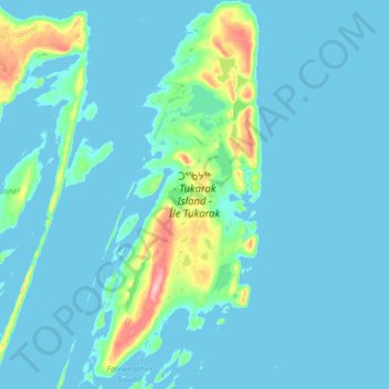 Топографическая карта Tukarak Island, высота, рельеф