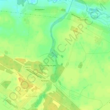 Топографическая карта Прудовка, высота, рельеф