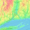 Топографическая карта Connecticut, высота, рельеф