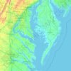 Топографическая карта Chesapeake Bay, высота, рельеф