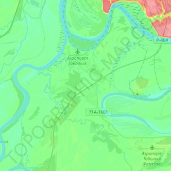Топографическая карта Ворогушинское сельское поселение, высота, рельеф