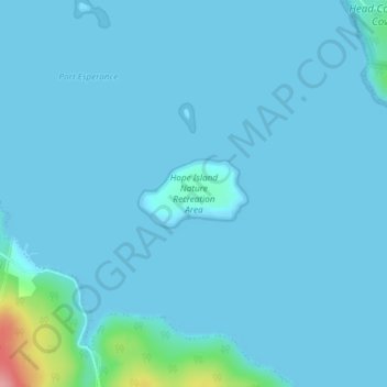 Топографическая карта Hope Island, высота, рельеф