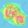 Топографическая карта La Réunion, высота, рельеф