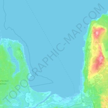 Топографическая карта Лужская губа, высота, рельеф