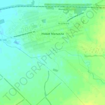 Топографическая карта Новая Малыкла, высота, рельеф
