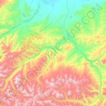 Топографическая карта Шуйский сумон, высота, рельеф