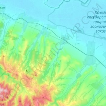 Топографическая карта Кеслеровское сельское поселение, высота, рельеф