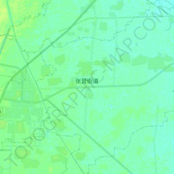 Топографическая карта 张营街道, высота, рельеф