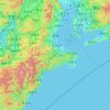Топографическая карта 三重県, высота, рельеф