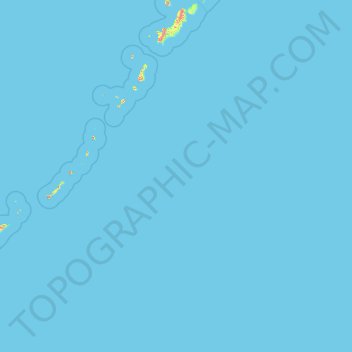 Топографическая карта Курильские острова, высота, рельеф