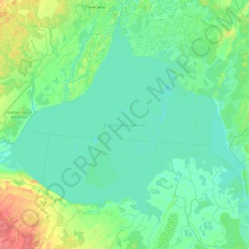 Топографическая карта озеро Ильмень, высота, рельеф
