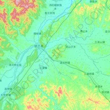 Топографическая карта Yilan County, высота, рельеф
