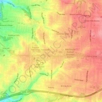 Топографическая карта Forestville, высота, рельеф