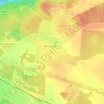 Топографическая карта Большая Боровка, высота, рельеф
