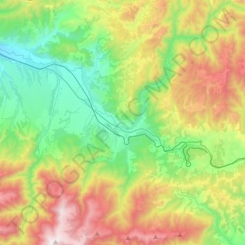 Топографическая карта Baru, высота, рельеф