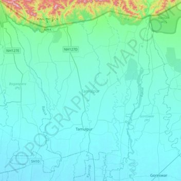 Топографическая карта Tamulpur, высота, рельеф