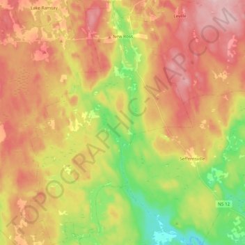 Топографическая карта New Ross, высота, рельеф
