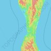 Топографическая карта Томаринский городской округ, высота, рельеф