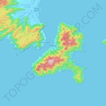 Топографическая карта Ilhabela, высота, рельеф