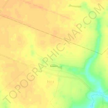 Топографическая карта Бокино, высота, рельеф