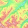 Топографическая карта сельское поселение Безенги, высота, рельеф