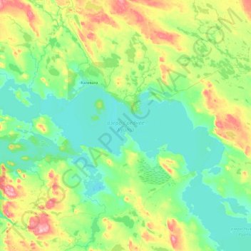 Топографическая карта озеро Среднее Куйто, высота, рельеф