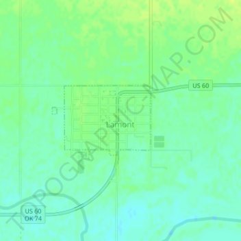 Топографическая карта Lamont, высота, рельеф